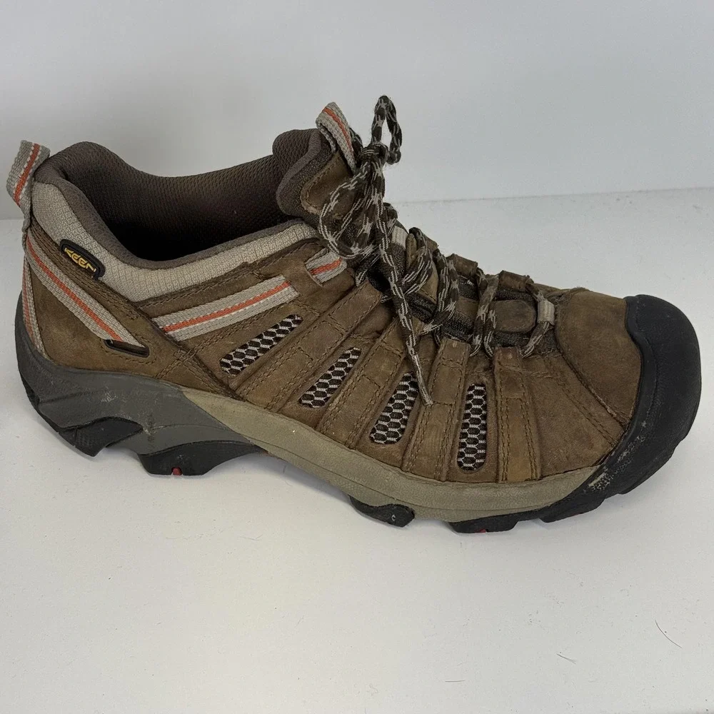 Keen Shoes Mens 8 Brown Voyageur Ankle Hiking Outdoors Mesh Comfort Lace Up